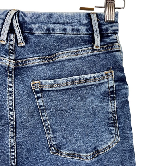 Good American Good Waist Cropped Skinny Leg High Waist Raw Hem Stretch Jeans 8 - Picture 9 of 16